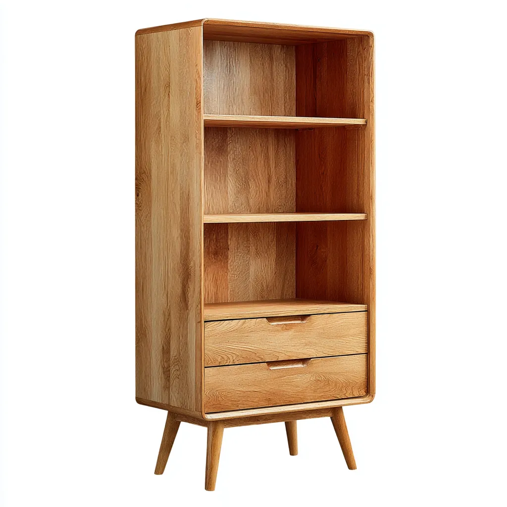 Bibliothèque Bois 75x35x150 cm - Brun - Style moderne-Quietixe