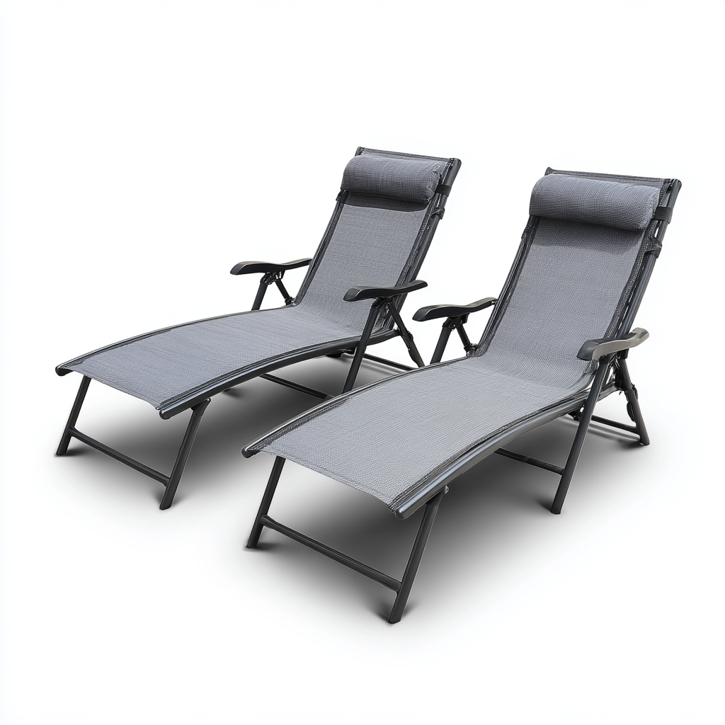 Chaise longue aluminium 180x60x95 cm - gris-noir - adaptée au jardin - design contemporain-Quietixe