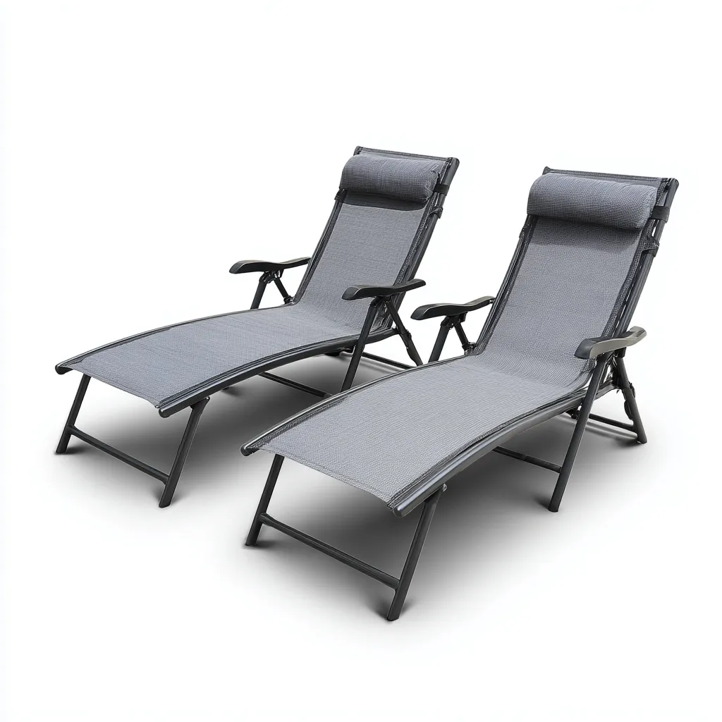 Chaise longue aluminium 180x60x95 cm - gris-noir - adaptée au jardin - design contemporain-Quietixe