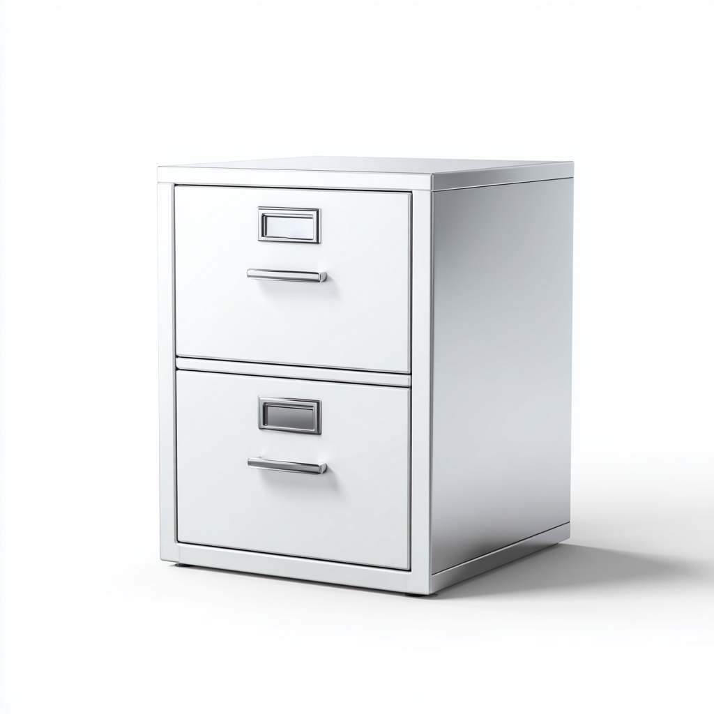 Classeur métal 60x45x75 cm blanc - 2 tiroirs - rangement dossiers - design moderne-Quietixe