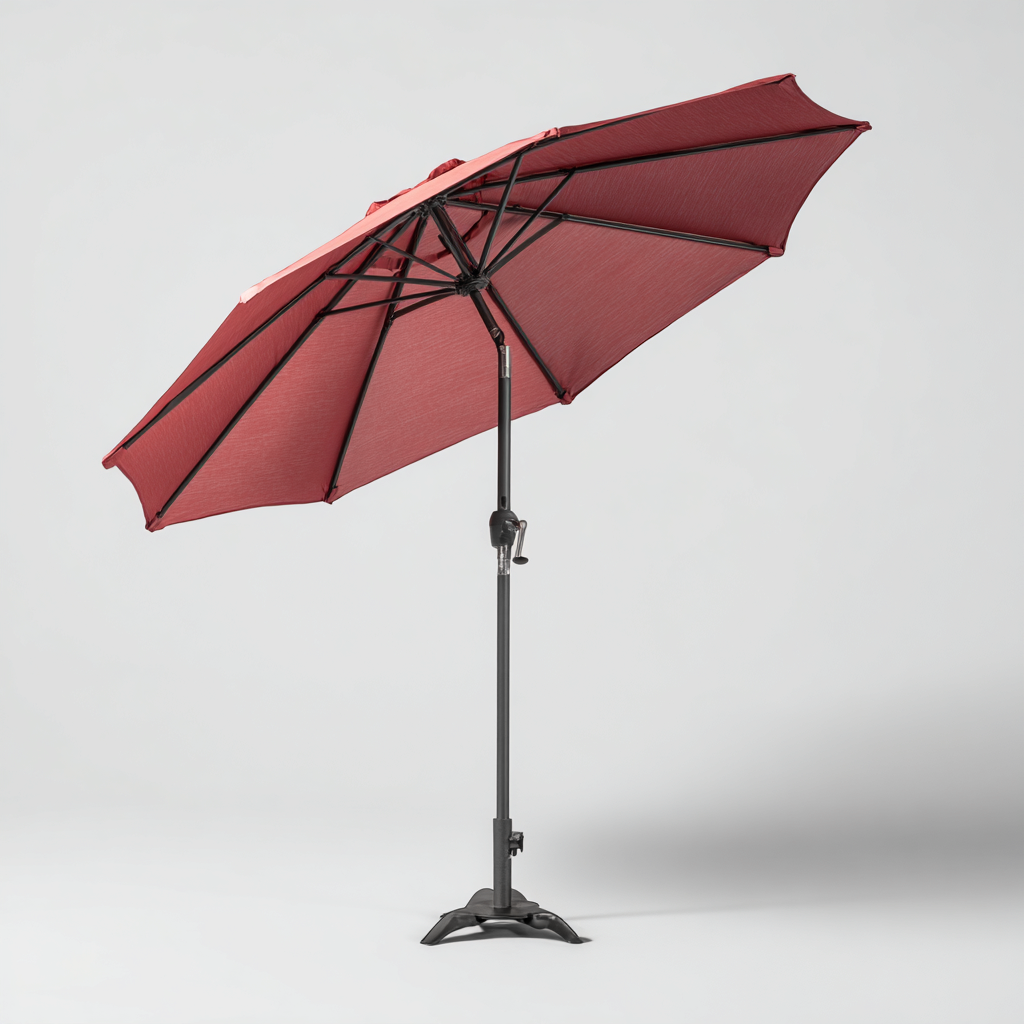 Parasol de jardin 270x270x240 cm - métal et toile - rouge - usage extérieur-Quietixe