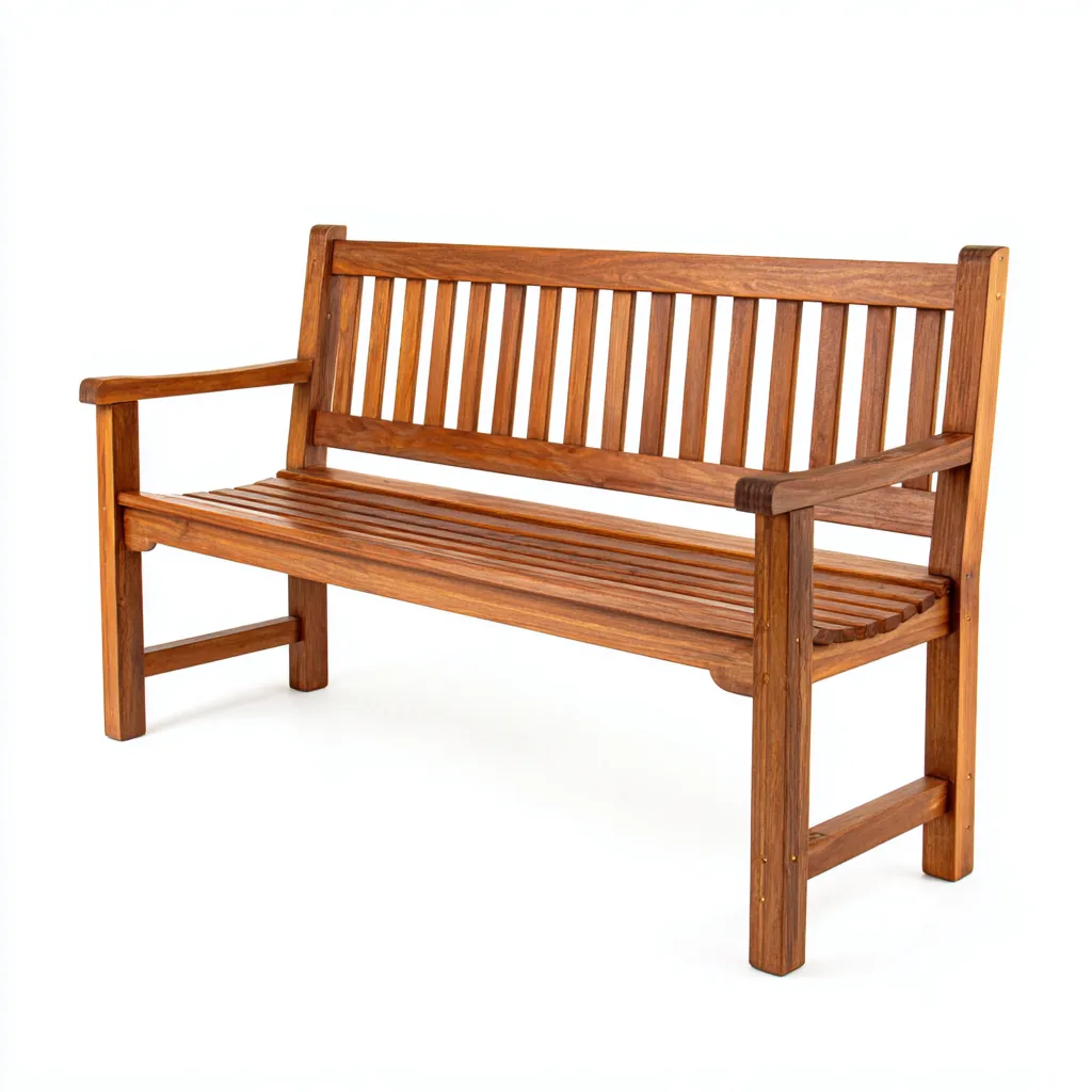 Banc de jardin - bois 120x60x90 cm - bois naturel - adapté au jardin - design classique-Quietixe