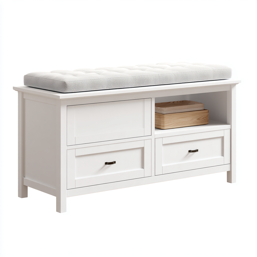 Meuble à chaussures - bois tissu 100x35x55 cm - blanc-gris - adapté à l'entrée - design moderne-Quietixe