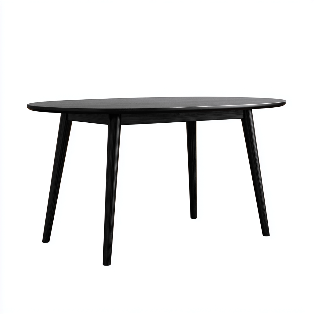 Table à manger bois 130x80x75 cm - noir - style moderne-Quietixe