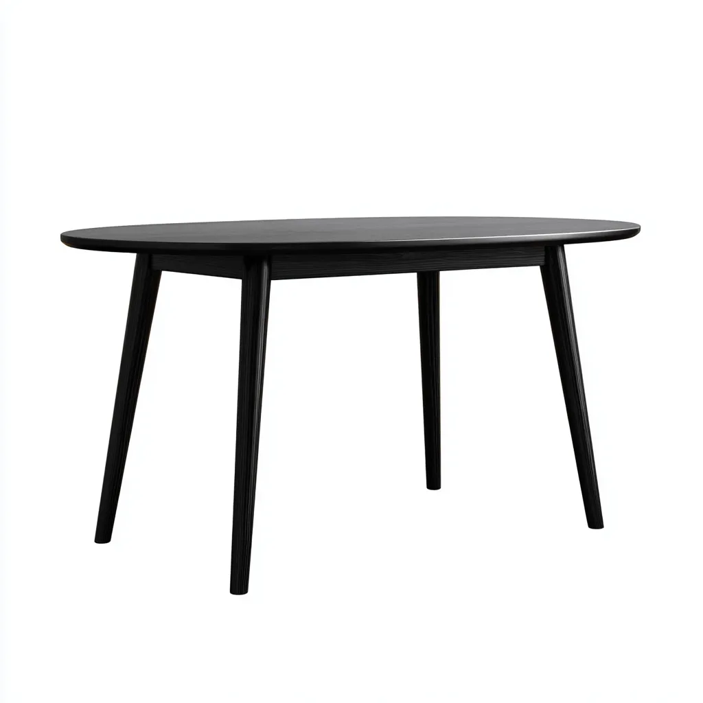 Table à manger bois 130x80x75 cm - noir - style moderne-Quietixe