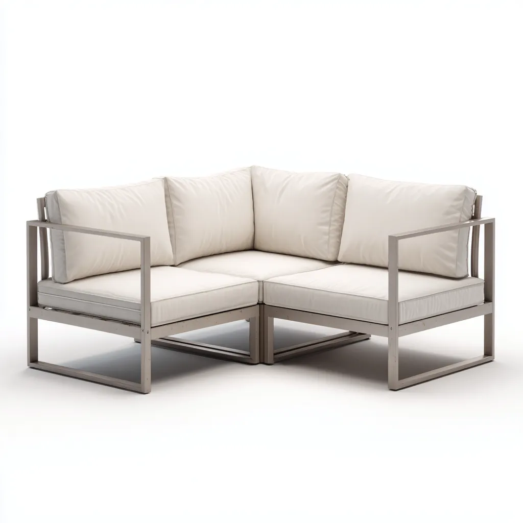 Canapé de jardin 190x190x75 cm - beige - design moderne-Quietixe