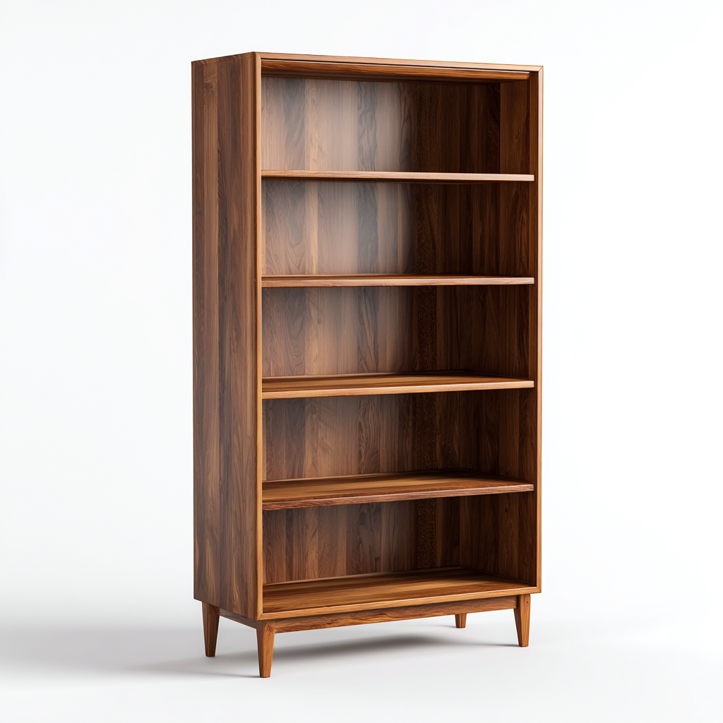 Bibliothèque en bois 80x30x180 cm - brun - adaptée au salon - style moderne-Quietixe