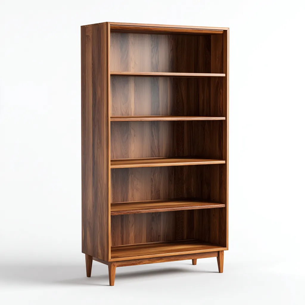 Bibliothèque en bois 80x30x180 cm - brun - adaptée au salon - style moderne-Quietixe