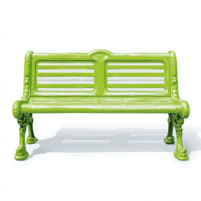 Banc de jardin métal 120x55x85 cm - vert - adapté au jardin - design classique-Quietixe