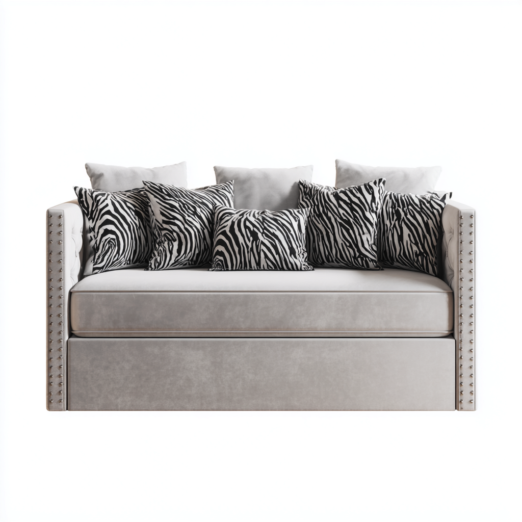 Canapé lit velours 200x90x85 cm - gris - adapté au salon - design contemporain-Quietixe