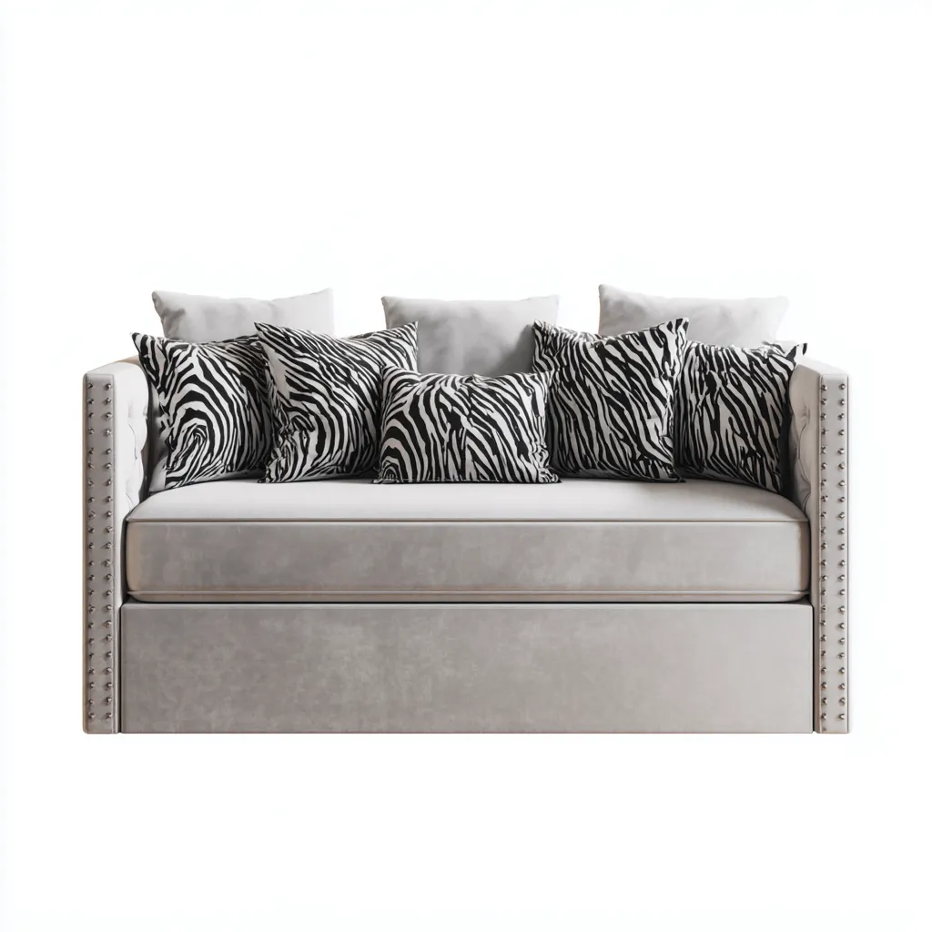 Canapé lit velours 200x90x85 cm - gris - adapté au salon - design contemporain-Quietixe