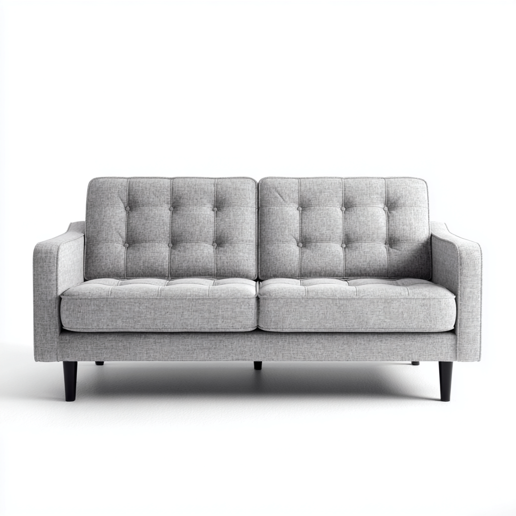 Canapé 2 places en tissu 150x85x80 cm - gris clair - adapté au salon - design moderne-Quietixe