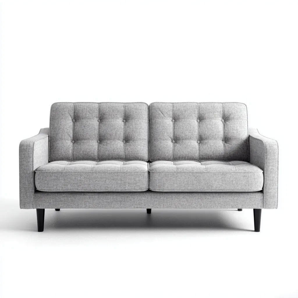 Canapé 2 places en tissu 150x85x80 cm - gris clair - adapté au salon - design moderne-Quietixe