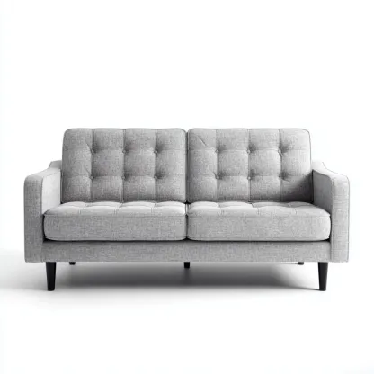 Canapé 2 places en tissu 150x85x80 cm - gris clair - adapté au salon - design moderne-Quietixe