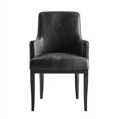 Chaise de salle à manger simili cuir 50x58x88 cm - noir - design moderne-Quietixe