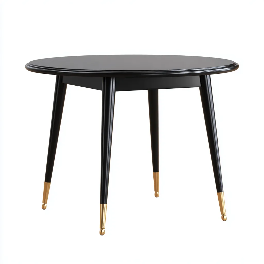 Table à manger bois et métal 90x90x76 cm - noir - style moderne-Quietixe