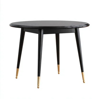 Table à manger bois et métal 90x90x76 cm - noir - style moderne-Quietixe