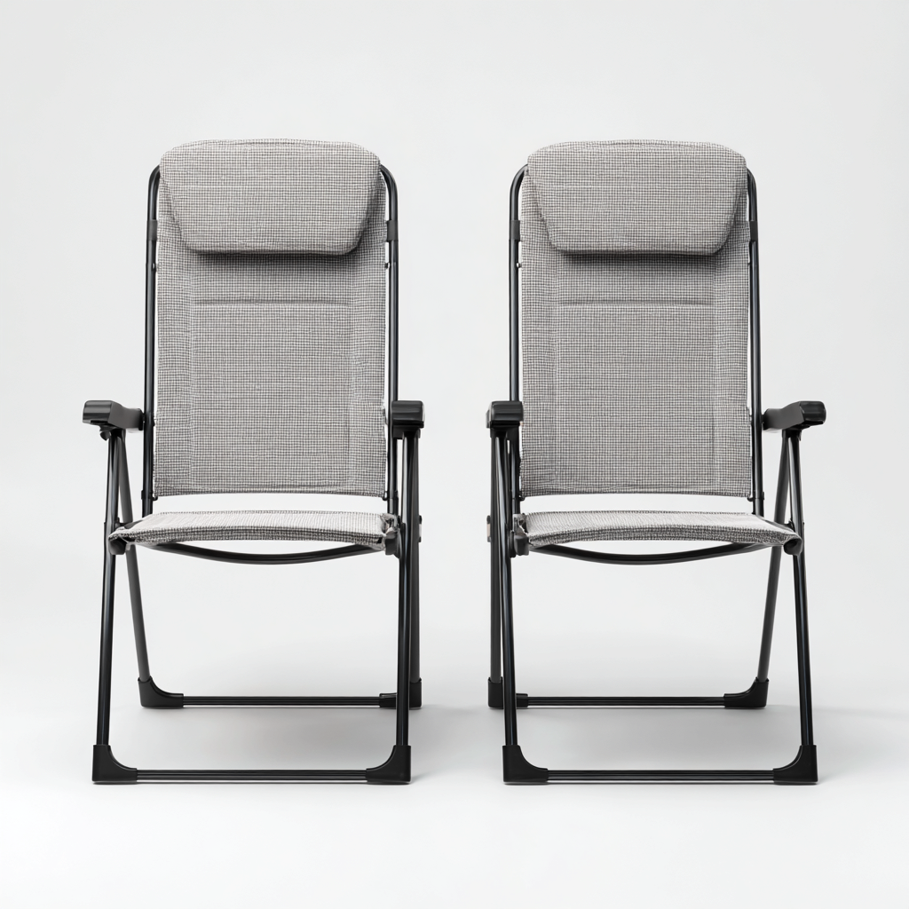 Chaise longue 110x60x95 cm - gris - design pliant-Quietixe