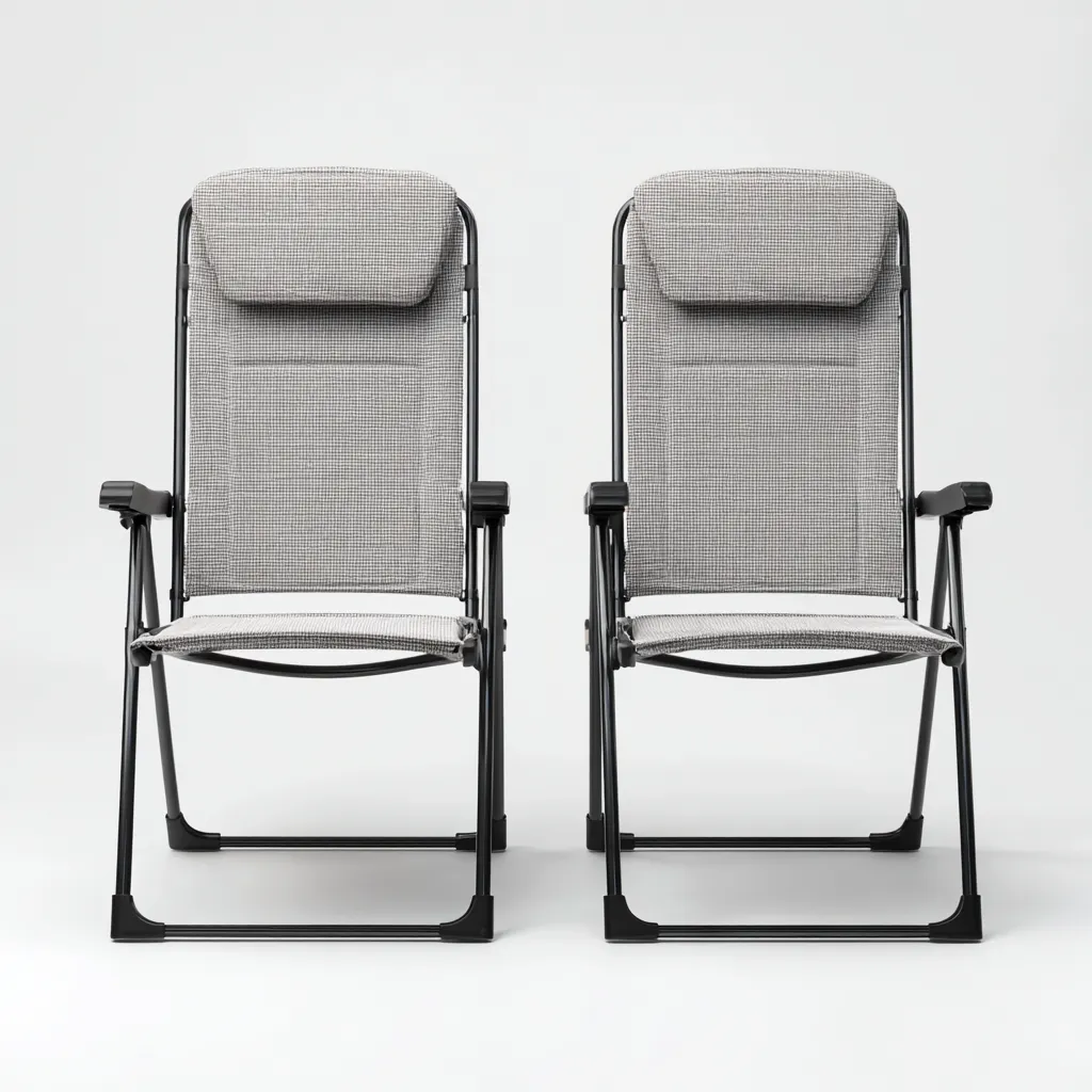 Chaise longue 110x60x95 cm - gris - design pliant-Quietixe