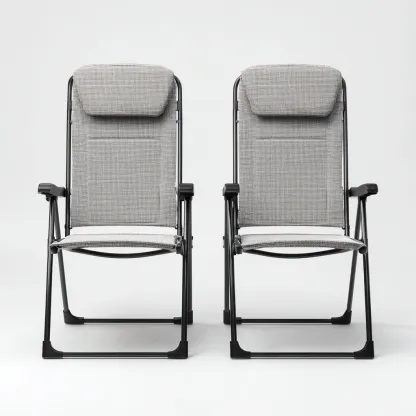 Chaise longue 110x60x95 cm - gris - design pliant-Quietixe