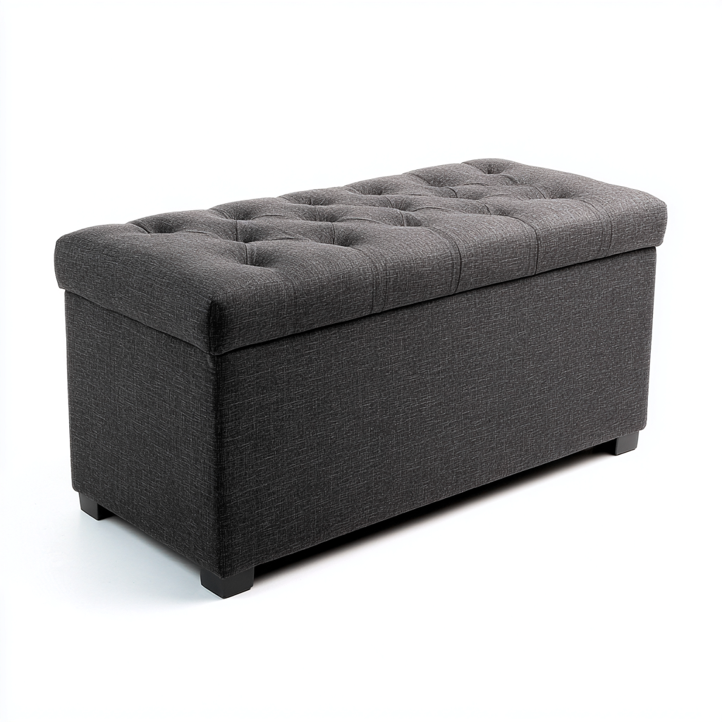 Banc d'entrée tissu 100x40x45 cm - gris - design moderne-Quietixe