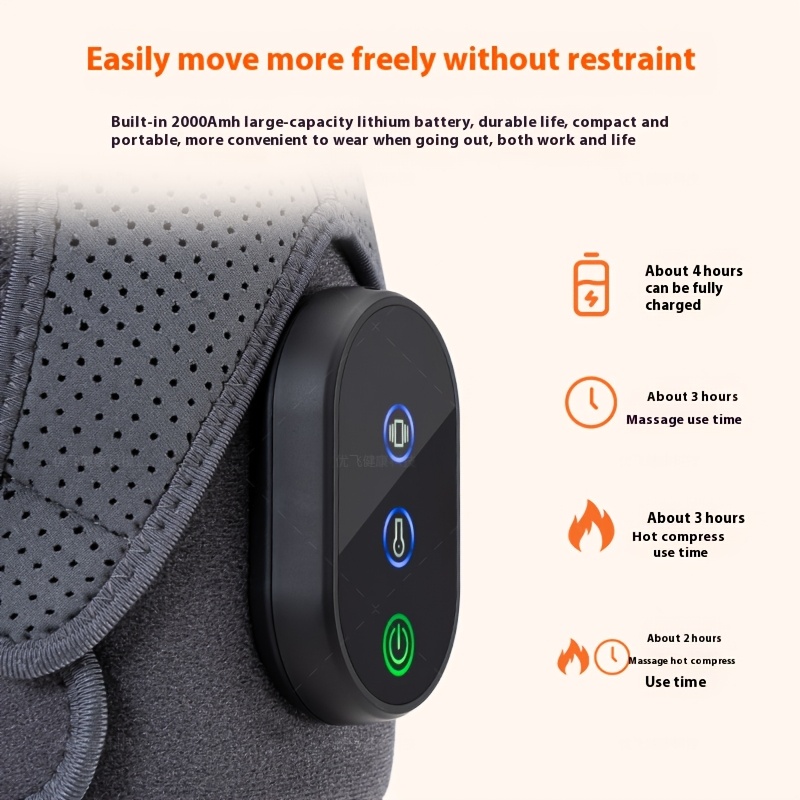 Heated Shoulder Massager, Portable Electric Massage, Massage Heated Wrap Braces for Left Right Shoulder, Temperature Settings, LED Display