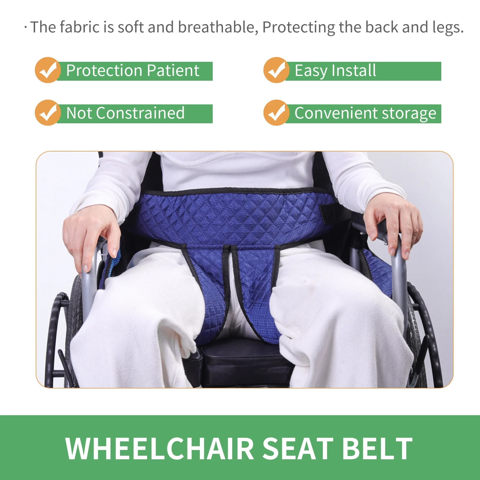 Wheelchair Seatbelt, Anti-Fall Anti-Skid Safety Belt Nursing Restraint Strap with Buckle, Wheelchair Harness Belt System ,Wheelchair Accessory Protector for Elderly Disabled People