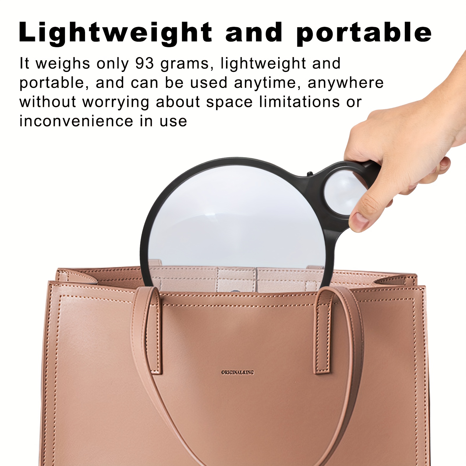 LED Reading Lamp portable and lightweight, offers reliable lighting for reading, studying, enhanced with dual lens 5X & 10X magnifier for close-up detail, battery powered with two AAA carbon batteries