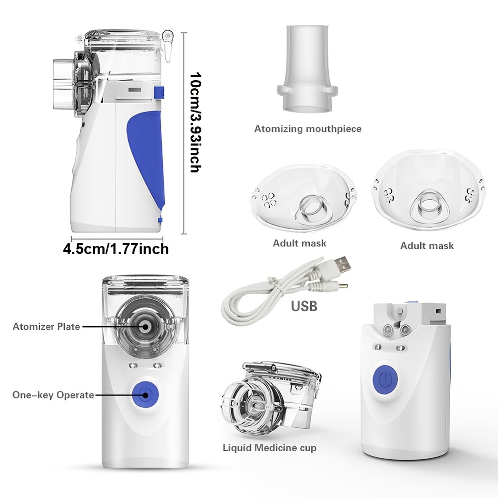 IMDK Portable Handheld Mesh Nebulizer - Silent Operation & Efficient Atomization Device, Nebulizer Suitable for Home, Travel, COPD,, Bronchitis Relief - -to-Use Respiratory Relief Device