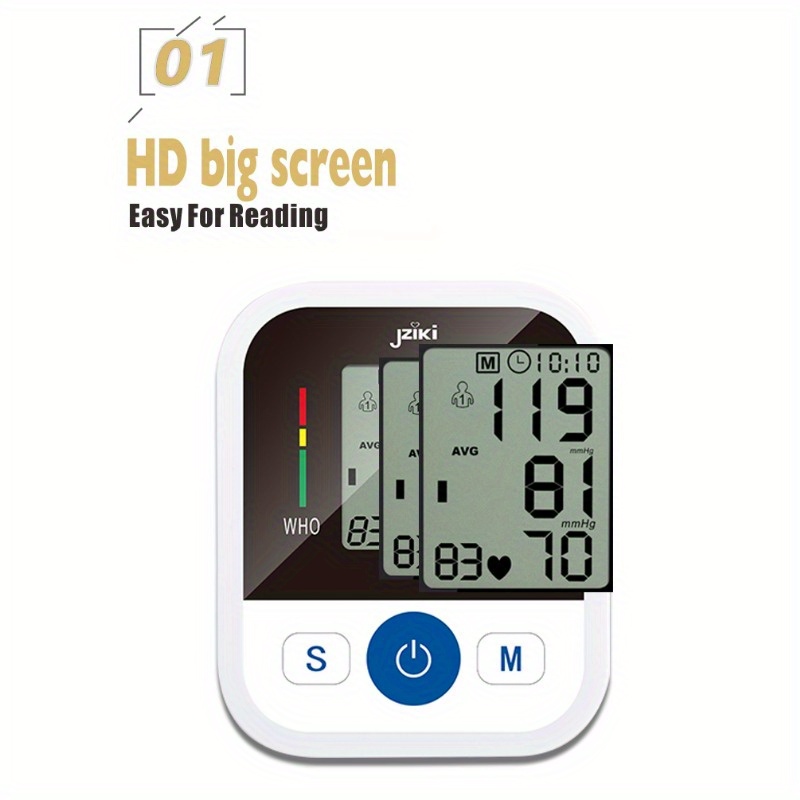 Upper Arm Blood Pressure Monitor Machine Kit. Smart Voice Broadcast Blood Pressure Cuff, 2 Users, 99 X 2 Sets Memory, with Large LCD Display Suitable for Family Parents to Use During Pregnancy, IP22