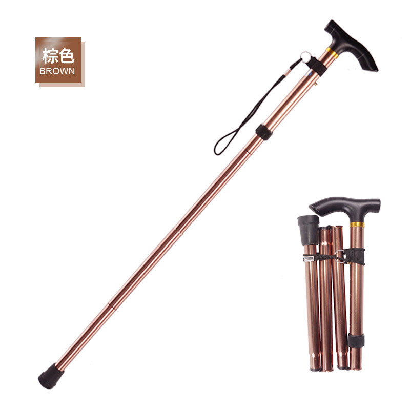 Foldable Adjustable Walking Stick for Men and Women Portable Walking Stick with Ergonomic Handle and Nonslip Base for Senior Hiking Travel