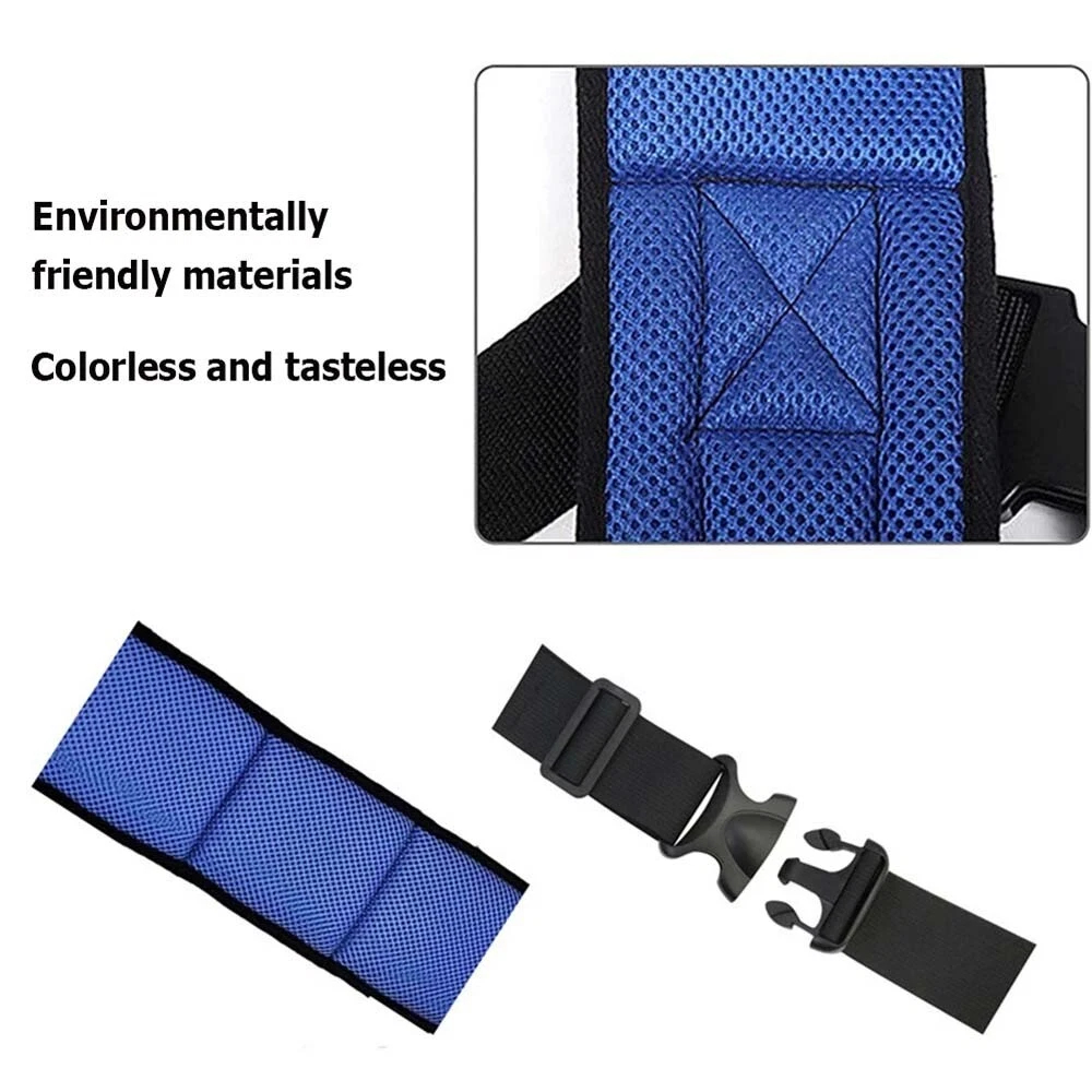Wheelchair Seat Belt Restraint Anti-Slip Waist Back Braces Harness | Double Coated & Breathable Mesh Fabric | Proper Protection & Safety | For Wheelchair Patients, Blue
