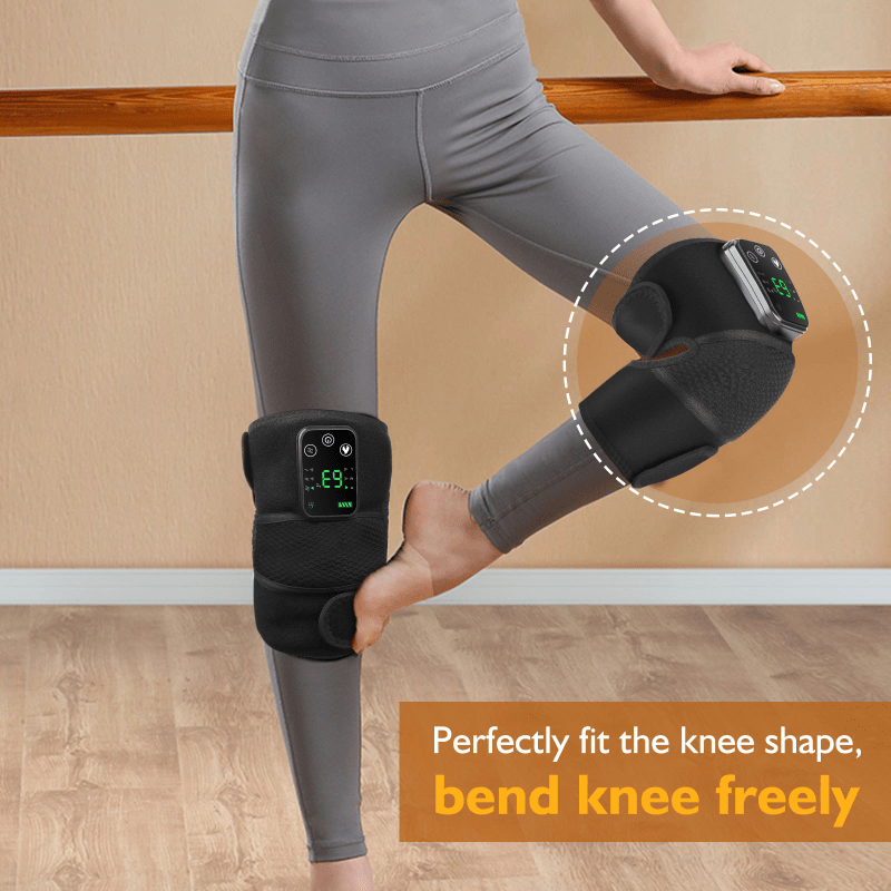 Heating Vibration Knee Pad Electric Multi-Function Shoulder and Knee Massager with 4000mAh Battery, USB Charging, 3 Adjustable Temperature Settings