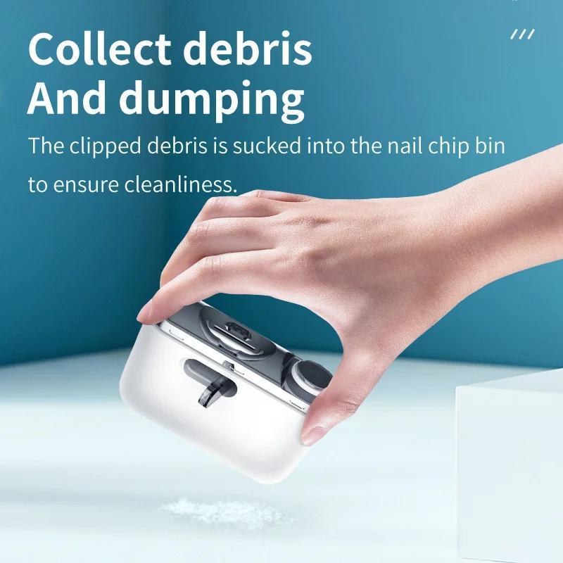 Dual-Purpose Electric Nail Clipper And Polisher for Eldly, Featuring a Sharpener And Built-In Light