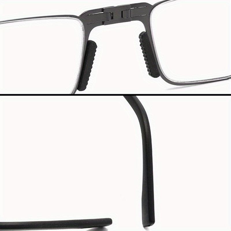 Portable Folding Reading Glasses, Iron Alloy Frame, Casual Style, with Protective Case, with Strength for Men & Women, for Computer Use & Travel