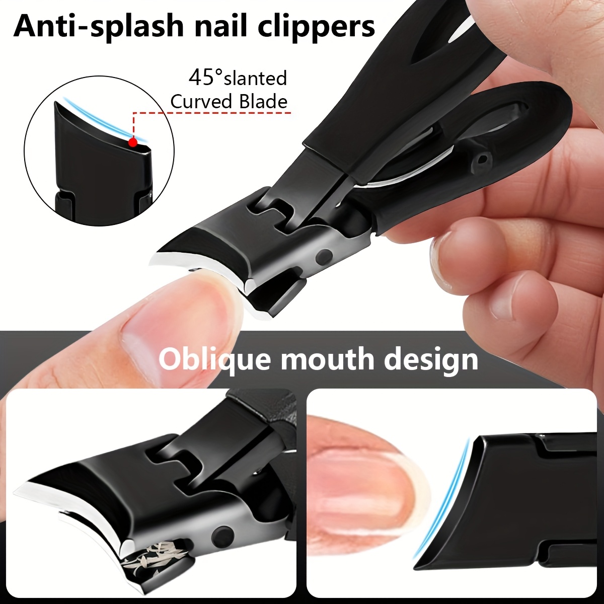 6pcs Thick Nail Clipper Set - Heavy-Duty Podiatrist Grade, Featuring Easy-Grip Stainless Steel Blades