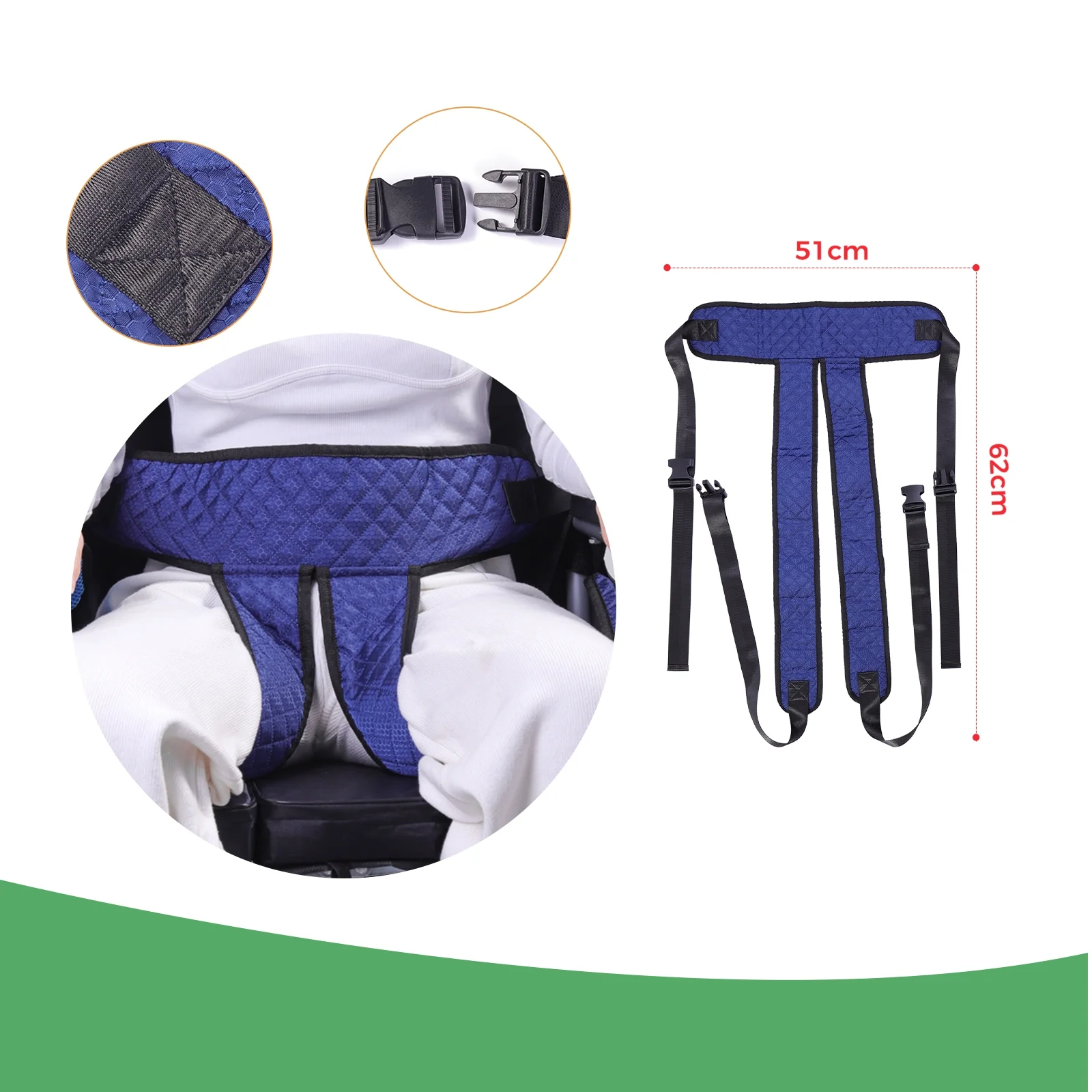 Wheelchair Seatbelt, Anti-Fall Anti-Skid Safety Belt Nursing Restraint Strap with Buckle, Wheelchair Harness Belt System ,Wheelchair Accessory Protector for Elderly Disabled People