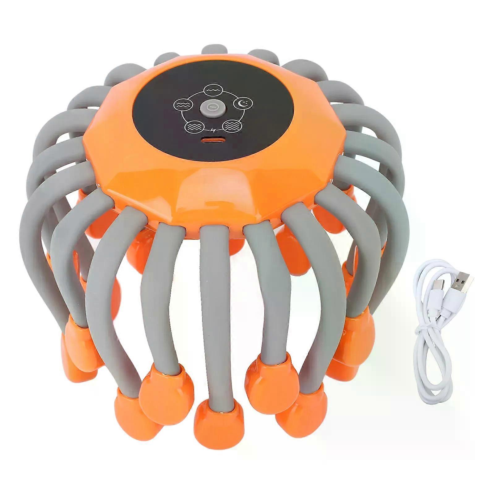 Electronic Claw Head Massager Adjustable Silicone Intelligent Musical Sound Red Ray Decompression Claw Scalp Vibration Massager