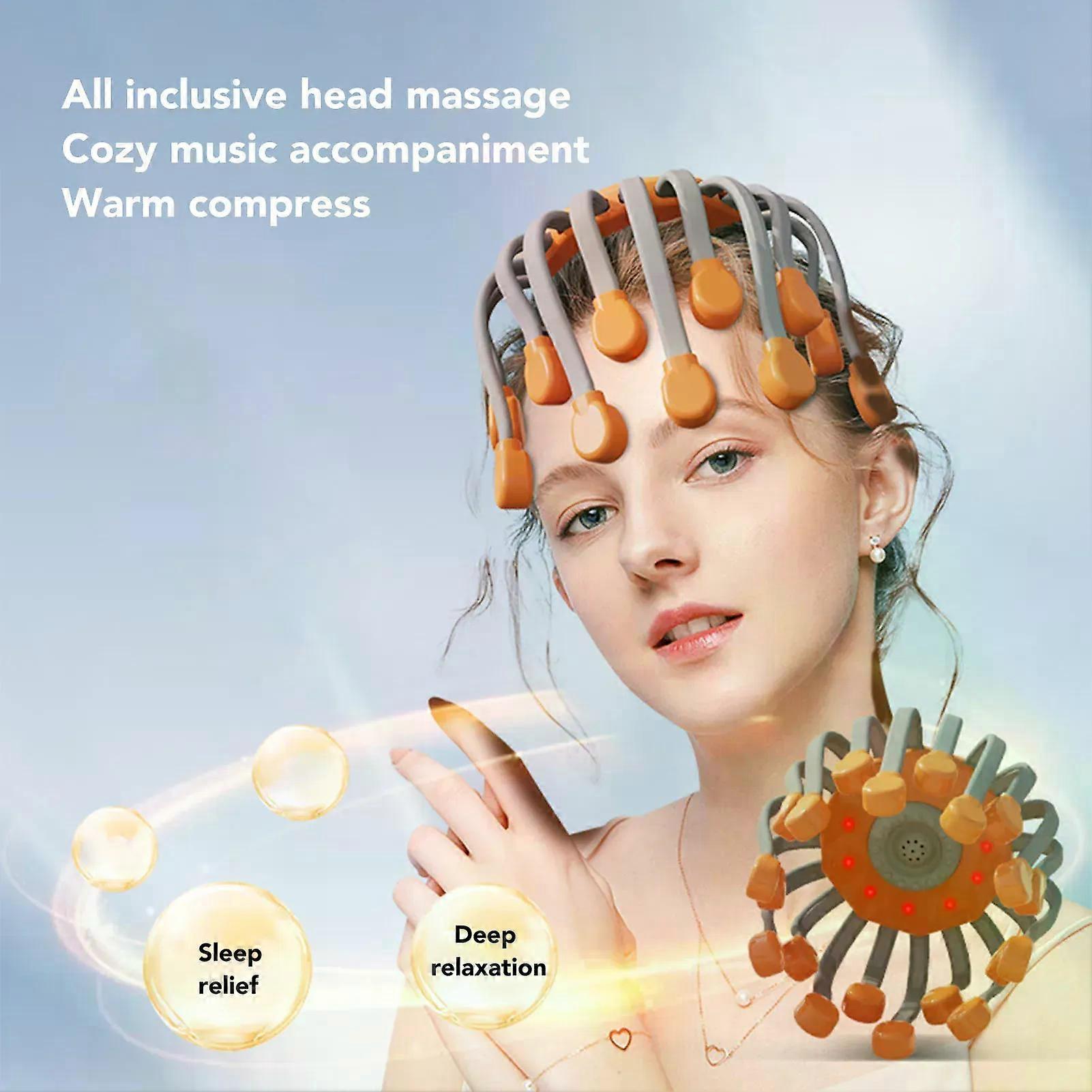 Electronic Claw Head Massager Adjustable Silicone Intelligent Musical Sound Red Ray Decompression Claw Scalp Vibration Massager