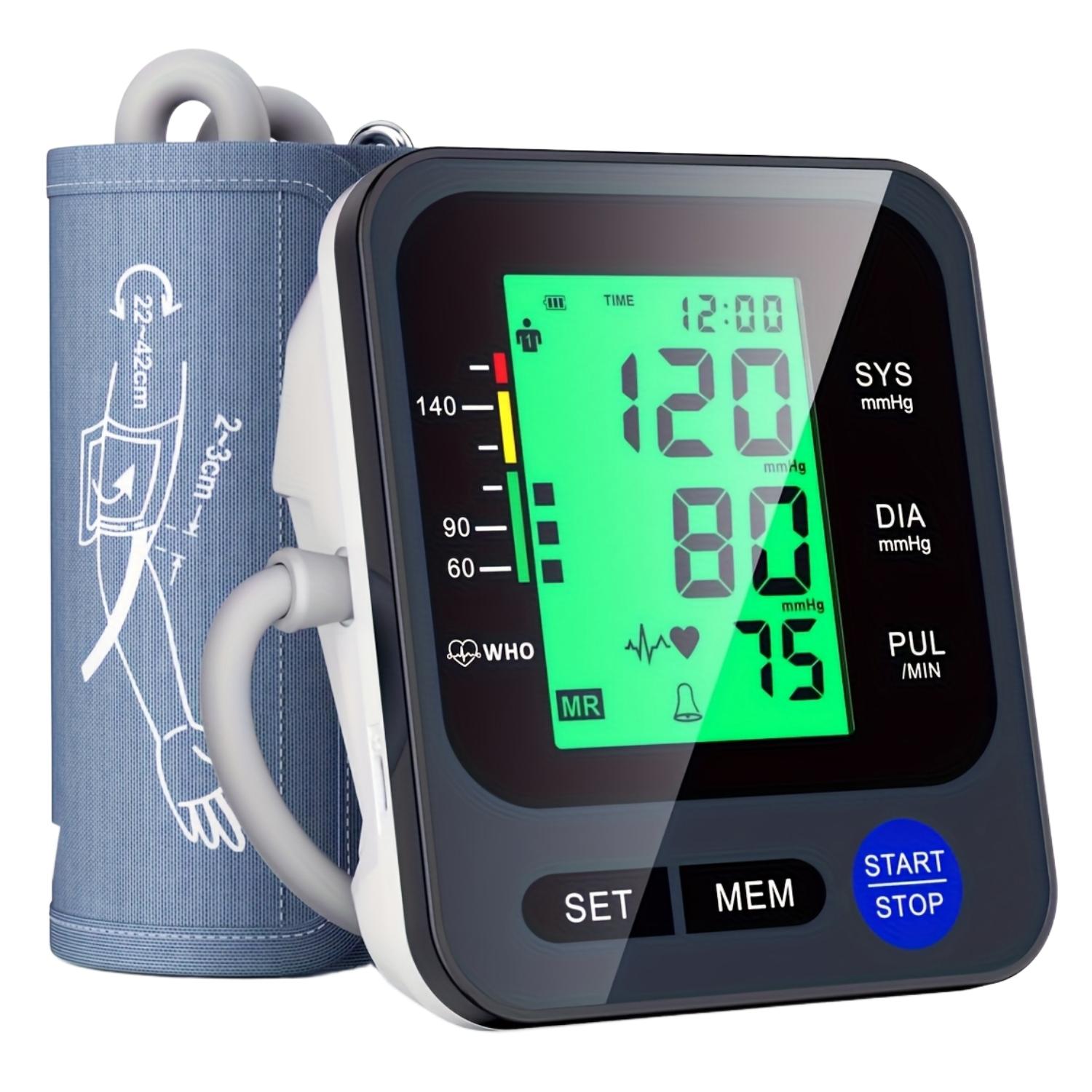 Blood Pressure Monitors for Home Use, Digital Blood Pressure Machine with 3-Color Backlit Hypertension Display, Upper Arm Large Cuff (22.1cm-41.91cm Adjustable) 2x99 Memory,Easy to use/Travel Black