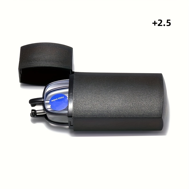 Elegant Reading Glasses, Compact Lighter Case Design, Foldable Antenna Frame Unisex