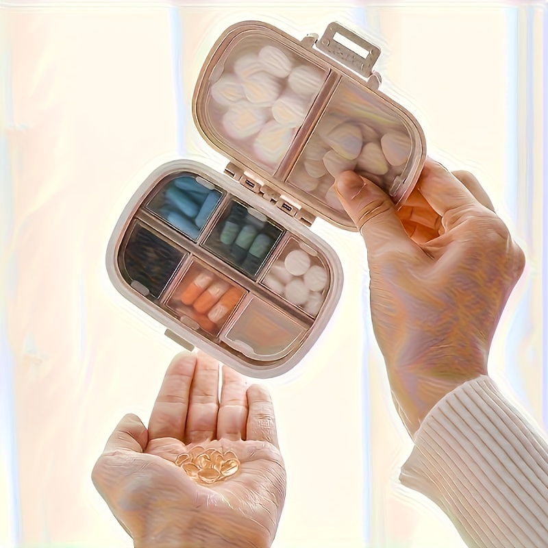 8-Section Large Clear Plastic Medication Organizer Box with Labeled Compartments & Secure Lid - Portable Travel Medicine Case with Dividers, Moisture-Resistant Storage for Pills, Vitamins, Tablets - Ideal for Home, Travel, or On-the-Go Use - Durable & Eas