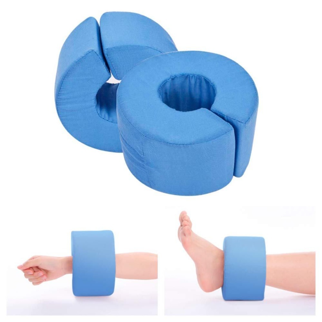 Set of 2 Lifting Support Pillows for Ankles And Wrists, Designed to Prevent Pressure Sores, Featuring a Durable And Health-Promoting Blue And White Design