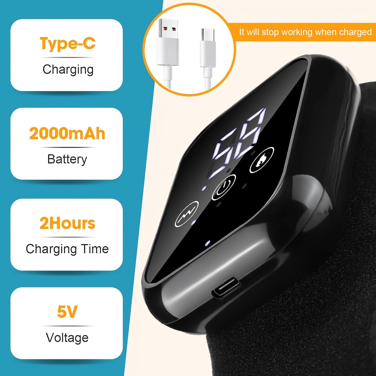 2pcs Wireless Foot and Ankle Massager with Portable Heating & Vibration, LCD Screen, USB, -Lasting Battery, Ergonomic Painless Massagers Suitable for, Ideal Gift for Seniors