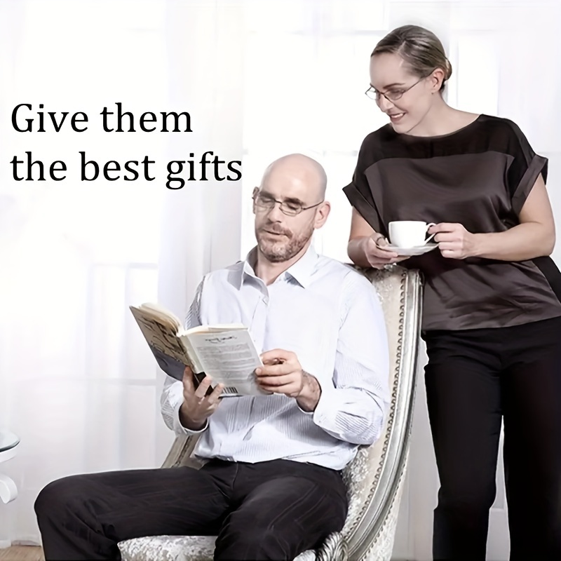 Elegant Reading Glasses, Compact Lighter Case Design, Foldable Antenna Frame Unisex