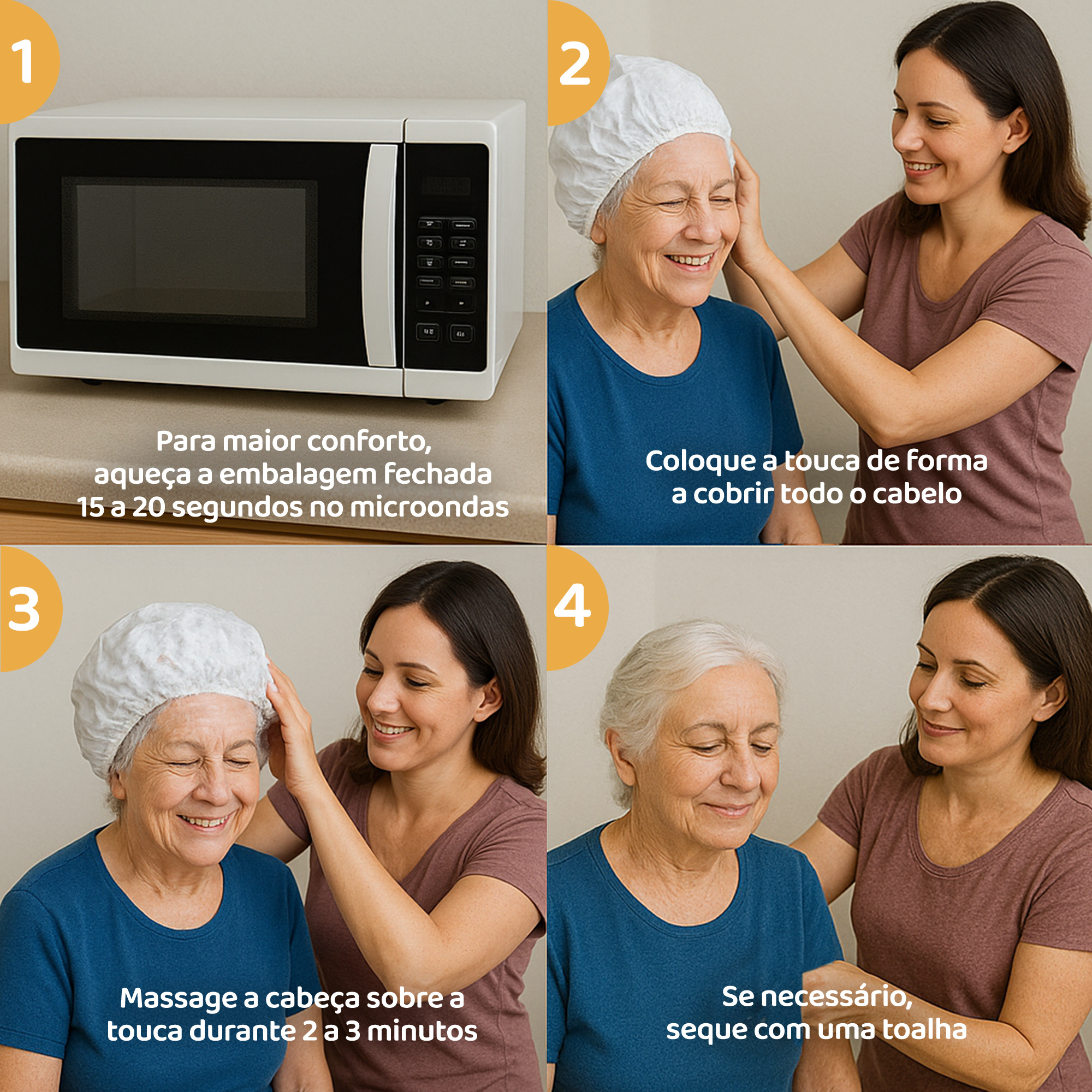 Hair Washing Cap Without Running Water with Shampoo | Quick Hygiene | Ideal for The Elderly, Bedridden Patients, Post-Surgery And Travel | 6-Unit Pack