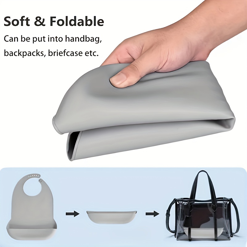 1 Pack Washable Silicone Adult Bib with Pocket Waterproof Clothing Protector Reusable Apron Mealtime Crumb Catcher for Eating Cloth for Elderly Seniors(21 x 14.2 Inch)