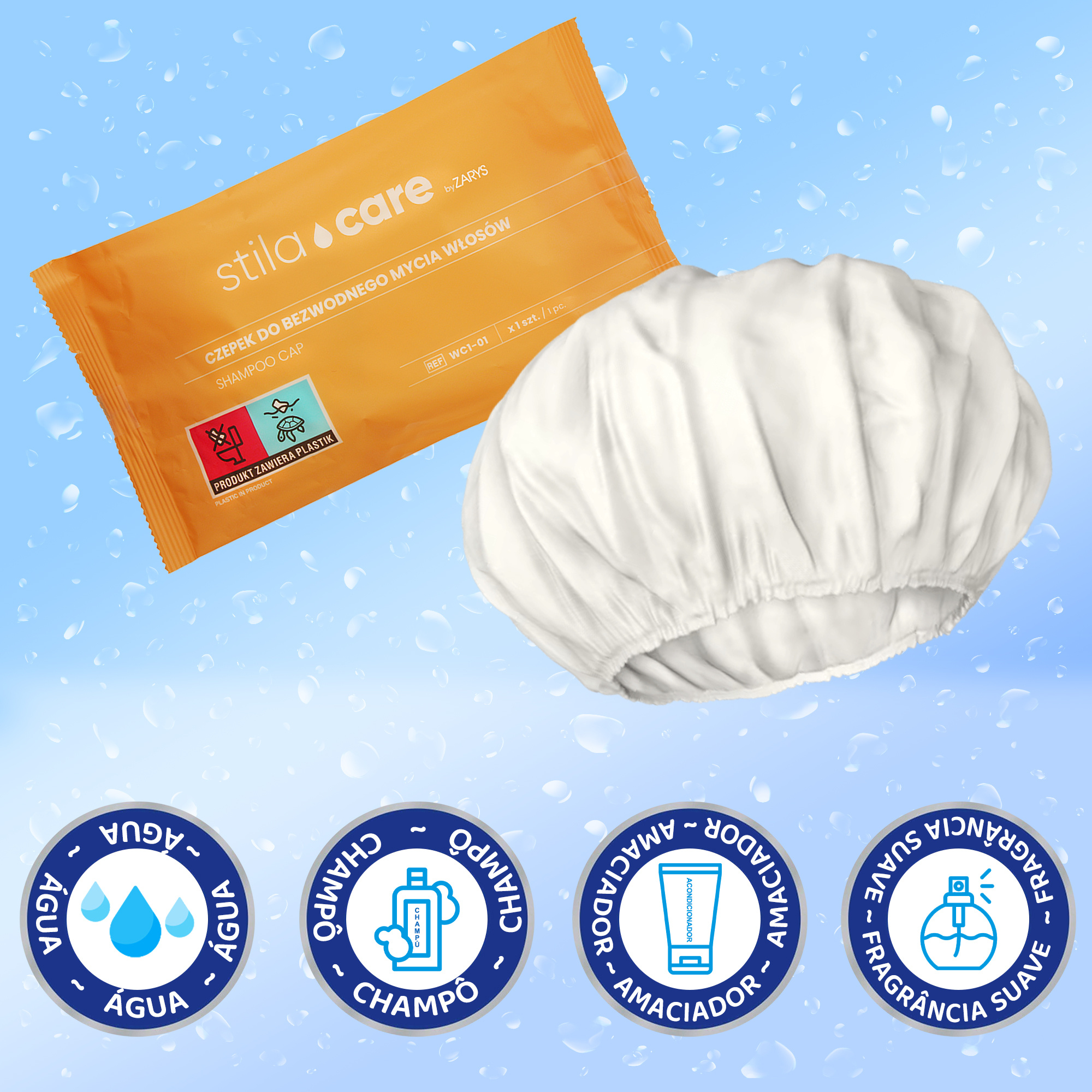 Hair Washing Cap Without Running Water with Shampoo | Quick Hygiene | Ideal for The Elderly, Bedridden Patients, Post-Surgery And Travel | 6-Unit Pack