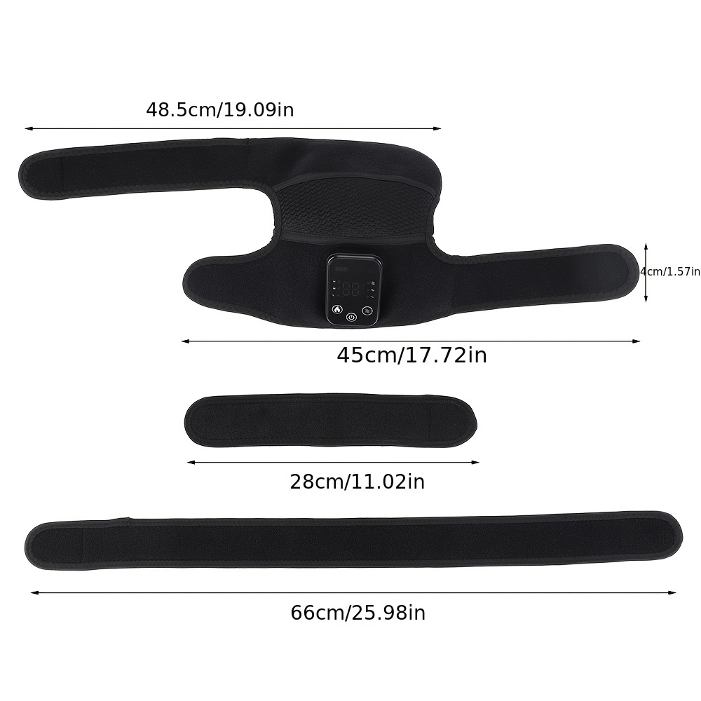 Heating Vibration Knee Pad Electric Multi-Function Shoulder and Knee Massager with 4000mAh Battery, USB Charging, 3 Adjustable Temperature Settings