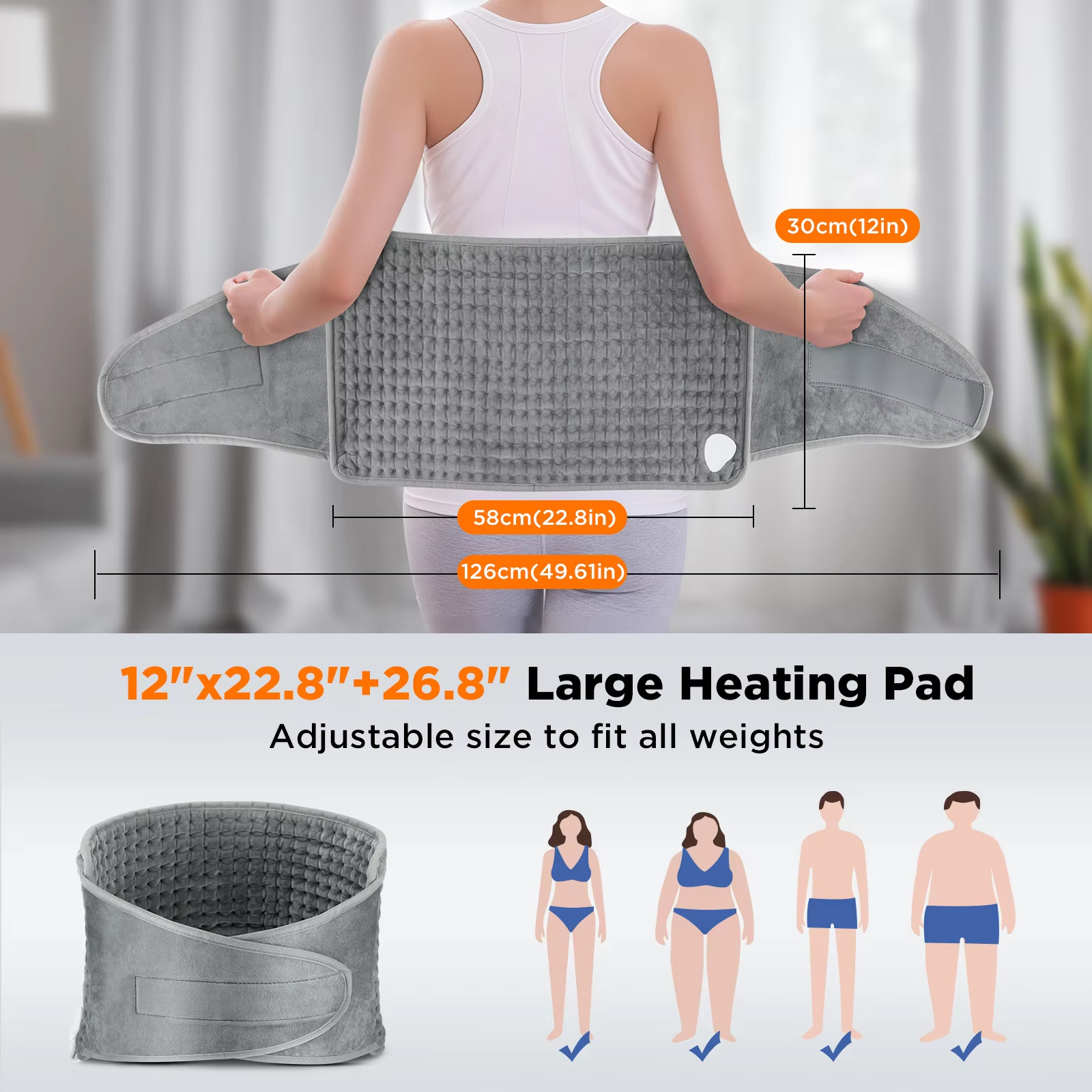 Back Heating Support Belt Heated Waist Brace With Adjustable Temperature Warm Back Belt Abdomen Warmer Lumbar Support Pad
